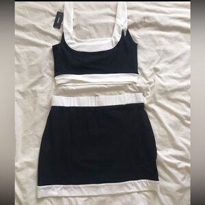 Black and White Skirt Set